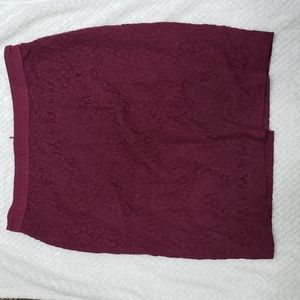 Burgundy Lace Skirt